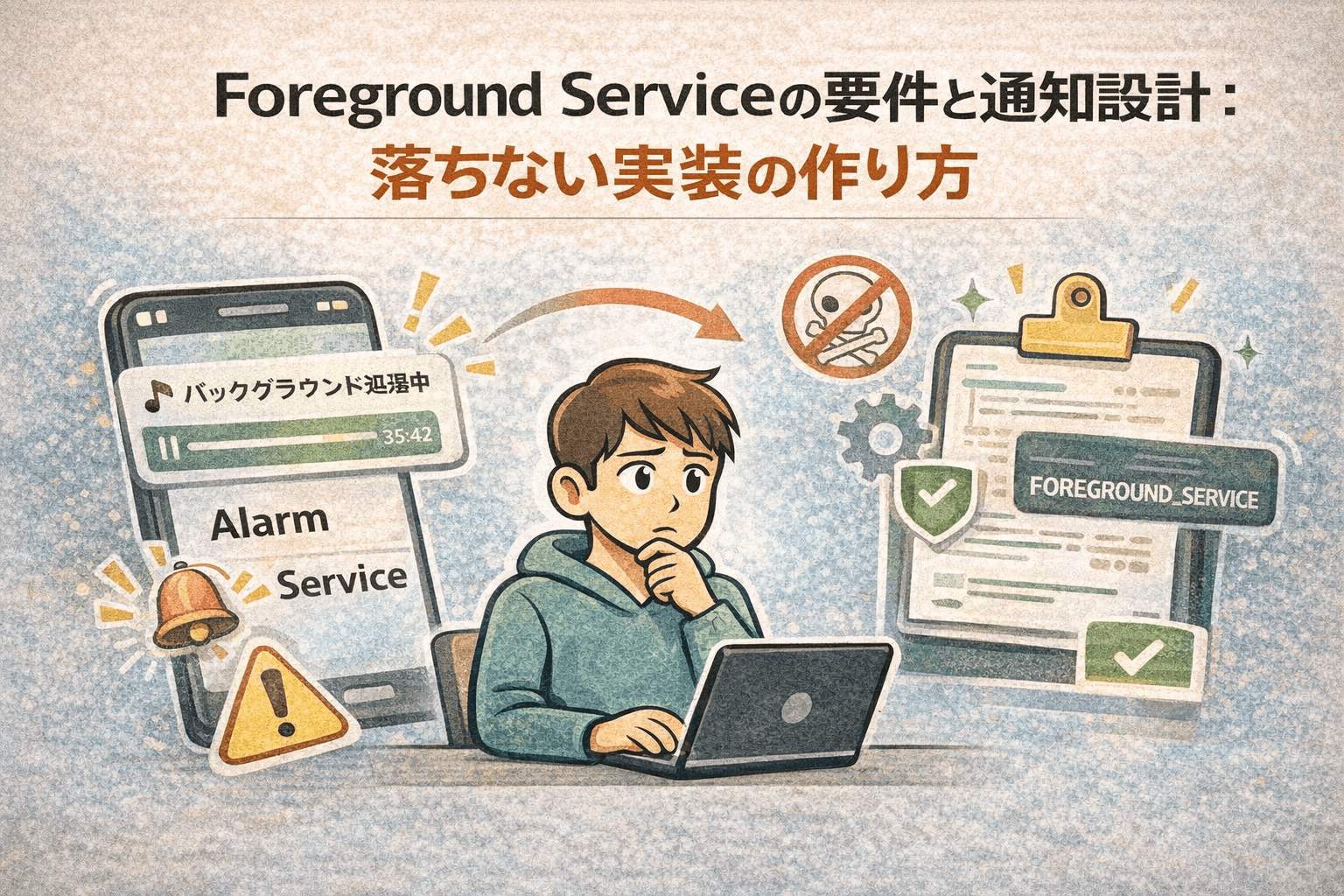 Foreground Serviceの要件と通知設計：落ちない実装の作り方