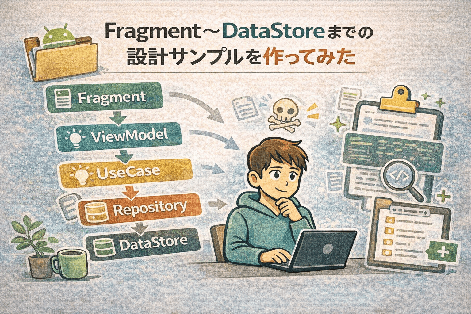 Fragment〜DataStoreまでの設計サンプルを作ってみた